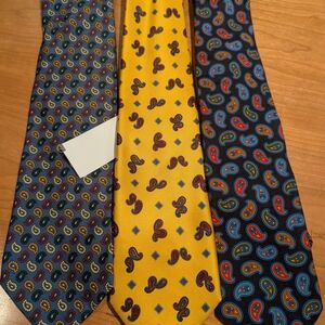 Paisley Patterned Set Of Men's Ties - Set of Three. One NWT.  All Giacomo Dense.